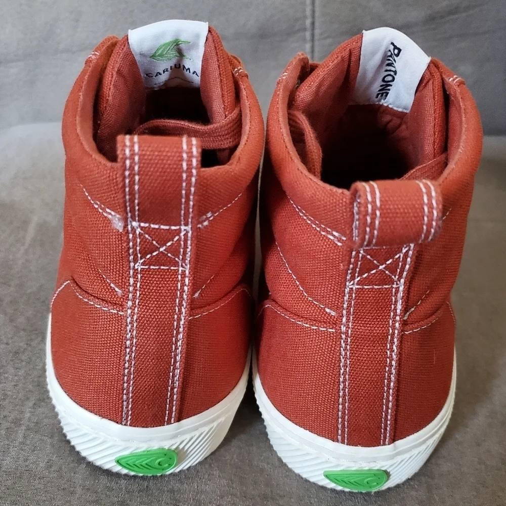 Cariuma Pantone high top sneakers rust color Unisex Mens 9.5 Womens 11 - Picture 4 of 7